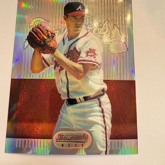 1995 Bowman's Best Jumbo Refractors Greg Maddux 15 mint condition 4x6 rare - Picture 2 of 4
